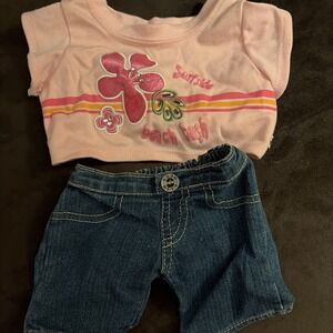 Build A Bear Outfit Pink Top & Shorts